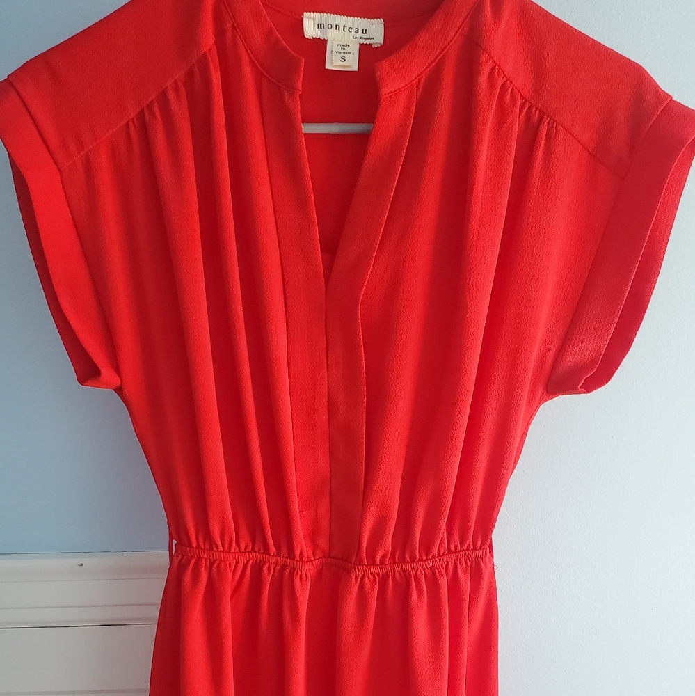 Cinched red dress